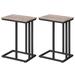 C Shaped End Table Set of 2,Small Couch Side Table with Metal Frame, Sturdy Slide Under C Table Sofa Side Table for Small Spaces