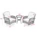 3 Pieces Outdoor Swivel Rocker Patio Chairs, 360 Degree Rocking Patio Conversation Set