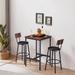 3-Piece Dining Table Set Bar Table Set With 2 Bar Stools,PU Soft Seat With Backrest