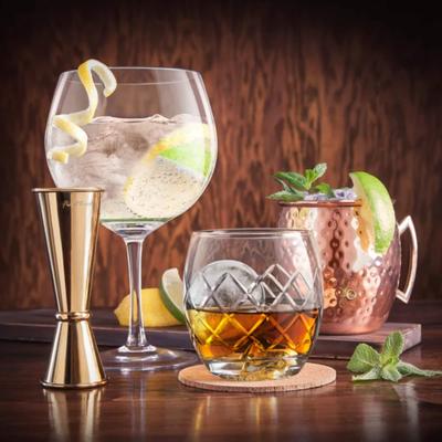 Final Touch Set of 2 Gin Lead Free Crystal Glasses - 27 oz
