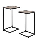 C Shaped End Table Set of 2, Snack Side Table, C Tables for Couch, Couch Tables That Slide Under, Small TV Tray Table