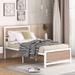 Twin Size Platform Bed With Metal and Wood Bed Frame With Headboard and Footboard