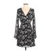 June & Hudson Cocktail Dress - Wrap: Black Floral Dresses - Women's Size Small