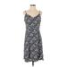 Gap Casual Dress - Slip dress: Blue Floral Motif Dresses - Women's Size 8