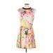 Ted Baker London Casual Dress: Yellow Acid Wash Print Dresses - Women's Size 10