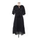 o.p.t Casual Dress Collared Short Sleeve: Black Dresses - Women's Size Medium