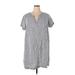 Tahari Casual Dress - Shirtdress: Gray Marled Dresses - Women's Size 2X