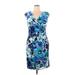 Lauren by Ralph Lauren Casual Dress - Sheath: Blue Floral Motif Dresses - Women's Size 16