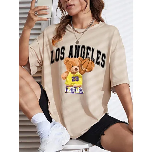 Los Angeles 23 Basketball Teddybär weibliche T-Shirts Hip Hop atmungsaktive T-Shirt Top All-Match