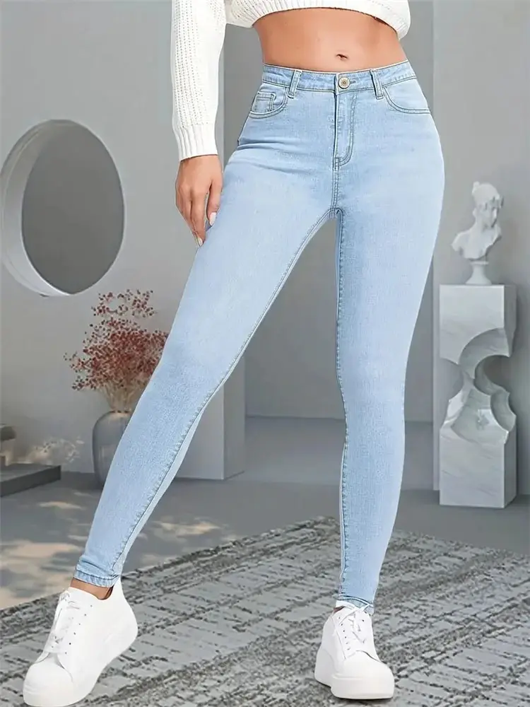 Frauen Stretch Skinny Jeans Dame Slim Fit Bleistift Jeans Mädchen Leggings Gerade Bein Denim Hosen Blau Grau Schwarz Sexy Lange Hosen
