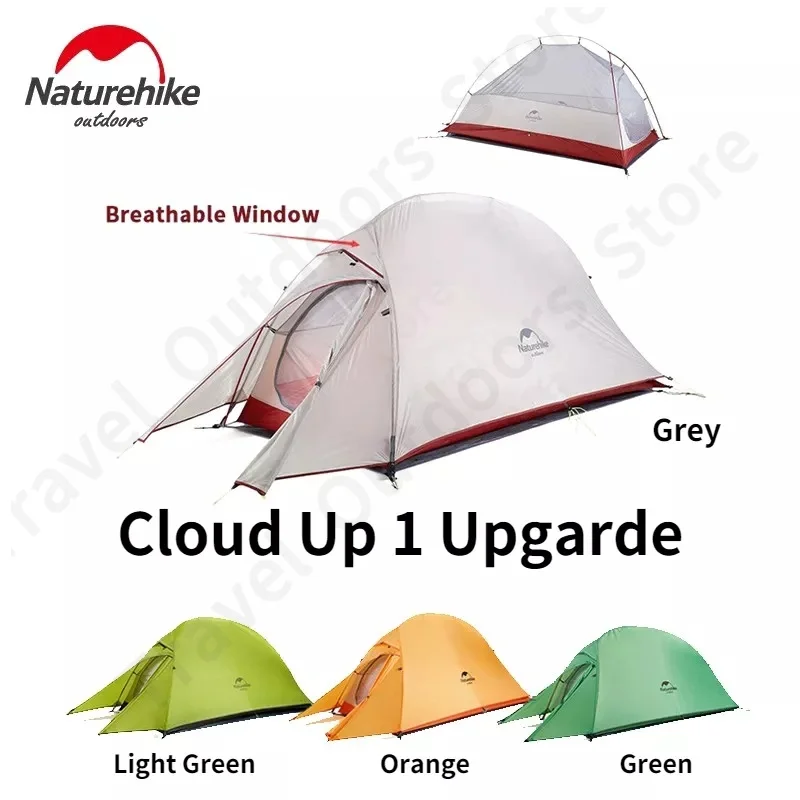Naturehike Zelt Cloud Bis 1 Upgrade 1 Person 1,5 kg Wasserdicht Camping Zelt 20D Nylon Mit Silikon Beschichtung Touristischen Zelt mit Matte Image