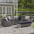 Lark Manor™ Amjad 8 Piece Sectional Seating Group w/ Cushions & Optional Sunbrella Performance Fabric Wicker/Rattan in Gray | Outdoor Furniture | Wayfair