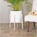 Mercury Row® Isabelle Pot Planter Wood/Ceramic in White | 21" H x 16" W x 16" D | Wayfair A07489AEAF164AD7B31AE0748F4061AA