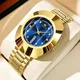 Olevs Top-Marke Damen uhren Luxus Gold Blau Original große Zifferblatt weibliche Armbanduhr
