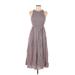 Kimchi Blue Casual Dress - Fit & Flare: Gray Grid Dresses - Women's Size Medium