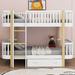 Harriet Bee Janinda Twin Over Twin Bunk Bed w/ Drawers, Wood in White | 57.5 H x 42.5 W x 77 D in | Wayfair AE6E42C83A9D450D848837B6DDB69DEA