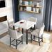 Red Barrel Studio® Five-Piece Dining Set w/ Imitation Marble Table Top, Solid Wood Dining Table & 4 Chairs | Wayfair