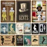Funny WC Sign Metal Poster Toilet Tin Plaque Decor toilette toilette toilette Wall Art bagno
