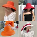 Chapeau de soleil de voyage Hepburn pour femme chapeau de plage pliant crème solaire à grand bord