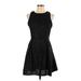 One Clothing Casual Dress - A-Line: Black Brocade Dresses - Women's Size Large