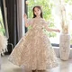 Robe de soirée de mariage pour filles robes de princesse pour enfants gaze moelleuse pour Rhde