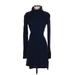 BCBGMAXAZRIA Casual Dress - Sweater Dress: Blue Dresses - Women's Size Small