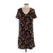 Nine West Casual Dress - Shift: Brown Graphic Dresses - Women's Size Large