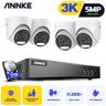 Annke - 8 Canali 3K Analogico 5MP DVRx4 pcs 3K (5MP) Telecamera analogica Dual Light con microfono,