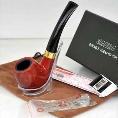 1 Set of Red Classic Resin Smoking Tobacco Pipes - Ebony Wooden Herb Grinder Pipe - Perfect Gift for Men Who Love to Smoke
