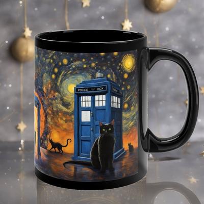 Ceramic Doctor Insp Mug Tardis-Inspired Creation Perfect for Creative Souls and Fans of Doctor Who, Making It an Ideal Gift for Those Who Appreciate Imaginative Design