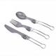 Titanium Flatware Knife Fork Spoon Set Lightweight Ti Camping Utility Cutlery Set with Carrying Bag for Traveling Picnic Hiking