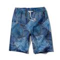 Color Block Print Men's Board Shorts Hawaiian Shorts Swim Trunks Drawstring with Mesh lining Elastic Waist Holiday Beach Clothing