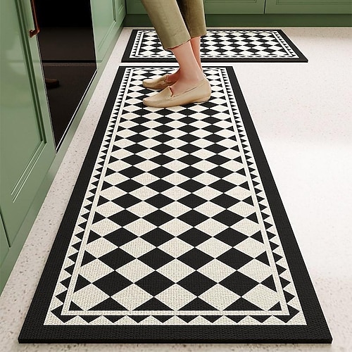 Küchenbodenmatten Gitter rutschfeste wasser- und ölbeständige Matten schmutzabweisende High-End-Kieselalgenschlamm-Pads Image