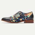 Homme Chaussures de moine Chaussures formelles Chaussures Bullock Chaussures habillées Cuir Cuir de vachette pleine fleur italien Confortable Antidérapantes Scotch Magique Boucle Bleu de minuit Bloc