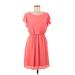 Apt. 9 Casual Dress - DropWaist: Pink Solid Dresses - Women's Size Medium