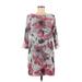 Zara Basic Casual Dress: Gray Floral Motif Dresses - Women's Size Medium