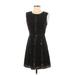 BCBGMAXAZRIA Casual Dress - A-Line: Black Brocade Dresses - Women's Size 4