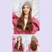 AFUADF Hat Wig Women In One Fall And Winter 2024 New Fashion Knitted Hat Gradient Long Curly Hair All-matching Wig Hat Wigs Human Hair