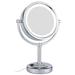 8.5 Inch Tabletop LED Lighted Makeup Mirror with 10x Magnification Double Sided Vanity Mirror Plug Power Chrome Finish M2208D(8.5in 10x)