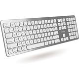 Macally Bluetooth Wireless Keyboard for Mac iMac Apple Mac Pro - Compatible Apple Keyboard Wireless for Mac Mini MacBook Pro/Air Laptop - Rechargeable Full-Size Mac Wireless Keyboard - BTWKEYMB