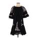 Free People Casual Dress - DropWaist: Black Floral Motif Dresses - Women's Size X-Small
