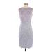 Maggy London Casual Dress - Sheath: Purple Brocade Dresses - Women's Size 4 Petite