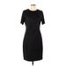T Tahari Casual Dress - Shift: Black Solid Dresses - Women's Size 12