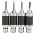 4pcs Banana Plug Open Screw Type Banana Connector with 2 Fixing Methods for 7.5mm / 0.3in Speaker Wire