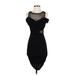 Mystic Cocktail Dress - Sheath Keyhole Sleeveless: Black Solid Dresses - Women's Size Small