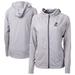 Women's Cutter & Buck Gray ETSU Buccaneers Vault Adapt Eco Knit Hybrid Recycled Full-Zip Hoodie