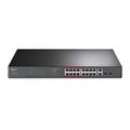 TP-LINK 16-Port 10/100Mbps + 2-Port GB Unmanaged PoE Switch, 2 combo GB SFP Rackmountable - (TL-SL1218MP)