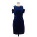 Calvin Klein Cocktail Dress - Sheath: Blue Solid Dresses - Women's Size 8