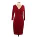 Lauren by Ralph Lauren Casual Dress - Sheath: Burgundy Solid Dresses - Women's Size 12