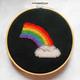 Rainbow Cross Stitch Kit With 5 Inch Hoop - Beginners Counted Cross Stitch Rainbow and Cloud, Needlepoint - DIY Kits